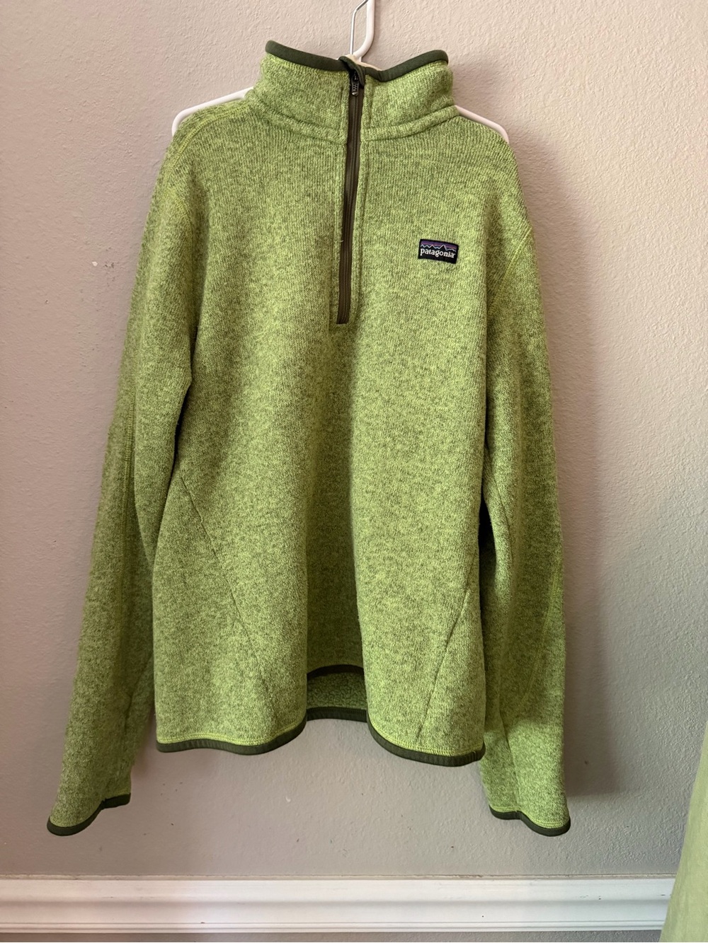 Patagonia Quarter-Zip Fleece Pullover - Lime Green